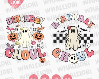Halloween anniversaire goule fête femmes filles png Svg, joyeux anniversaire Halloween png, anniversaire goule mignon fantôme png, anniversaire halloween png Svg