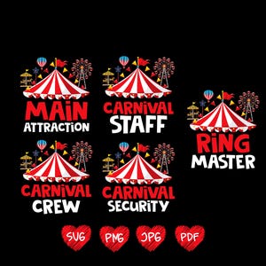 Carnival Birthday Bundle Svg Png, Carnival Theme Birthday Svg, Circus Birthday Shirt, Birthday outfit, Matching Family Carnival Birthday.