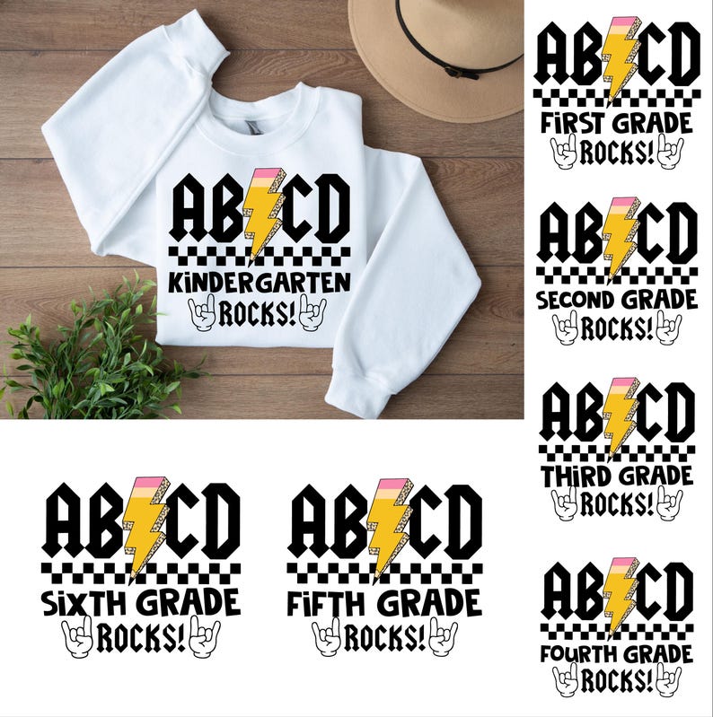 ABCD Back to School Rock Bundle Svg Png, Abcd Back in Class Preschool ...