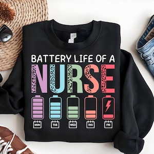 Batterielebensdauer einer Krankenschwester svg Png, Krankenschwester Life svg, lustige Rn Cna Krankenschwester Wertschätzung Geschenkidee Digitaler Download DTF Sublimation PNG und SVG Design
