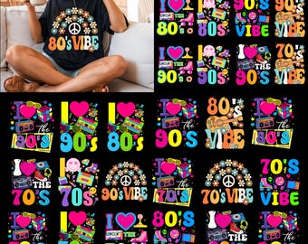 I Love The 80s svg png Bundle, Eighties svg, 90s birthday Retro svg, 70s Retro svg, 70s Party svg, Love 90s Vintage Png, 80s theme Svg Png