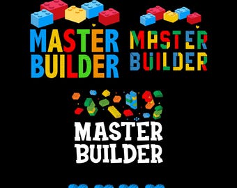 Building Blocks SVG PNG: Master Builder Kids Design (Digital Download)