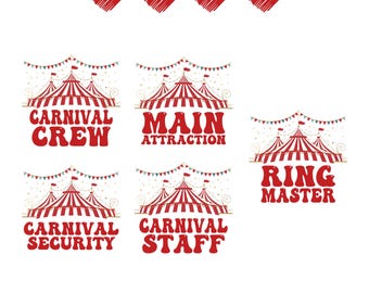 Carnaval verjaardag bundel SVG png, carnaval thema verjaardag png, circus verjaardag shirt, verjaardag outfit, bijpassende familie carnaval verjaardag.