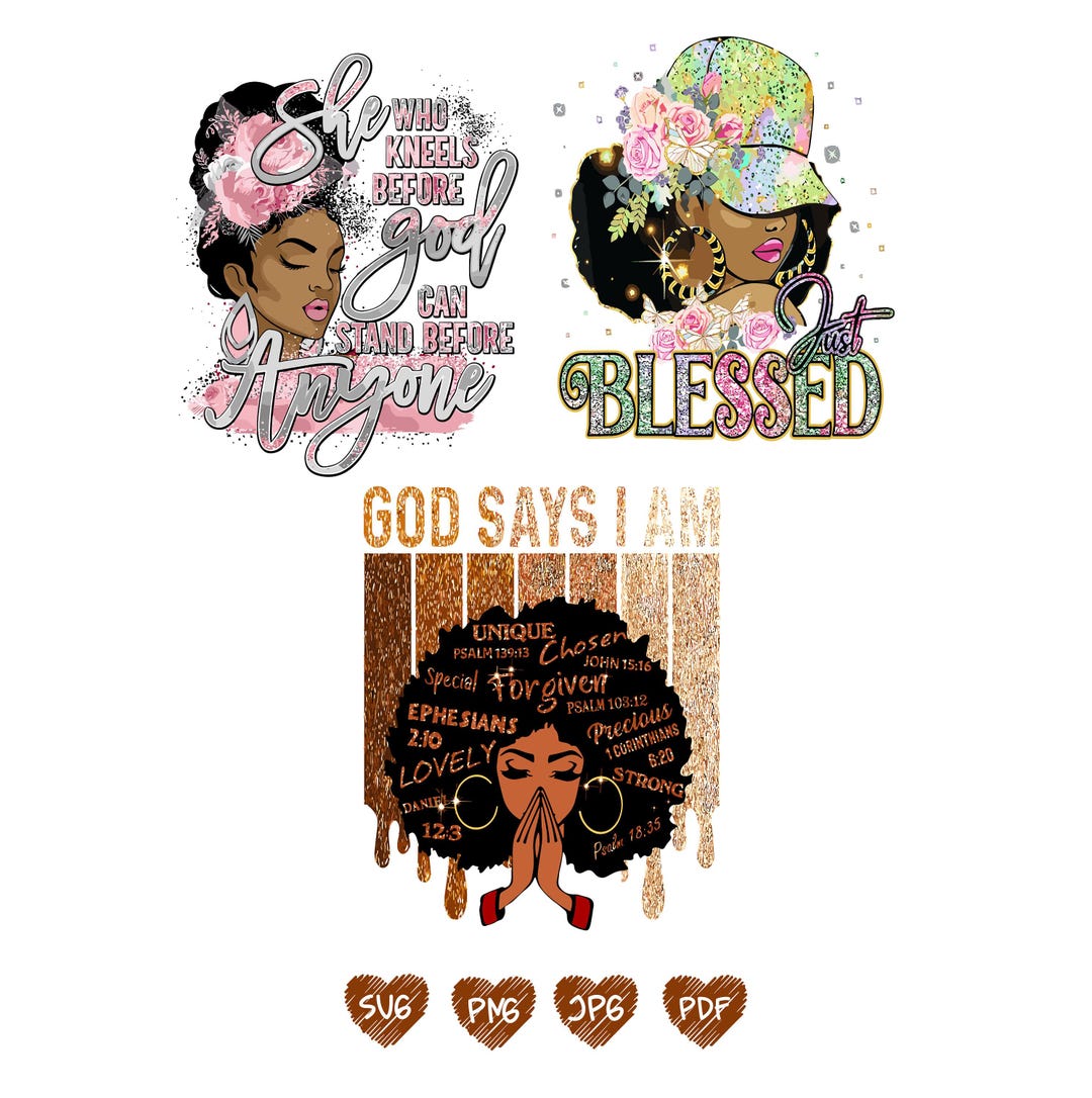 God Says I Am Black Queen Svg Png, Black Girl Png, Black Queen Png ...