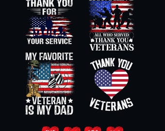 Gracias por su servicio Paquete del Día de los Veteranos Orgulloso Militar Estadounidense Digital Png Svg, Soldado Png Veterano Diseños del Día de los Veteranos del Ejército