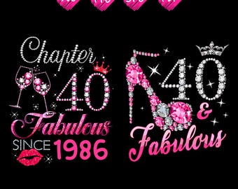 40th Birthday SVG Png ,40 And Fabulous Png ,40th Birthday SVG, 40th Birthday Shirt,40th Birthday Svg, hello forty, Vintage 1986 Svg Png