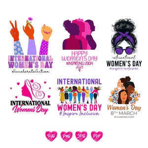 International Women's Day Bundle svg png , Women's Day 2025 svg, 8 march Women's Day Gift, March 8 Women's Day Quotes Design,Strong Women