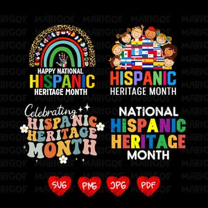 Groovy National Hispanic Heritage Month Bundle, Country Flag Tree Roots Latino Png,National Hispanic Heritage Month PNG SVG