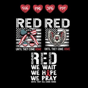 On Fridays We Wear Red Svg, Military Supportive, Red Friday Png, American Veteran, Remember Everyone Deployed, PNG SVG DESIGNS
