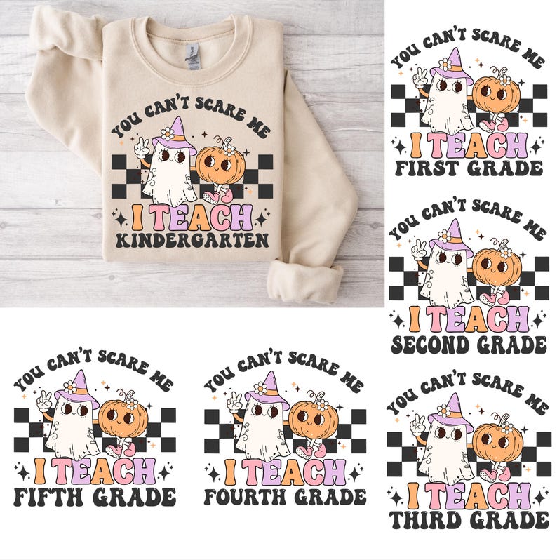 You Can't Scare Me I Teach Png Svg, Teacher Halloween PNG Shirt, Spooky