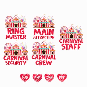 Carnival Birthday Bundle Svg Png, Carnival Theme Birthday Svg, Circus Birthday Shirt, Birthday outfit, Matching Family Carnival Birthday.