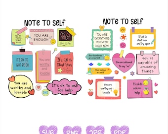 Note To Self Svg Png, Mental Health Matter Png, Motivational Png, Positive Vibes Gift, Be Yourself Png, Mental Health Awareness Bundle