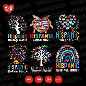 Groovy National Hispanic Heritage Month Bundle, Country Flag Tree Roots Latino Png,National Hispanic Heritage Month PNG SVG