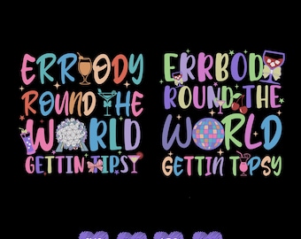 Tutti intorno al mondo si ubriacano - File PNG SVG con design colorato per feste