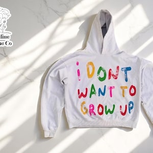 Sudadera con capucha y estampado de letras Y2K / Jersey urbano colorido / Sudadera estética urbana / Conjunto informal de gran tamaño / Top holgado de capas