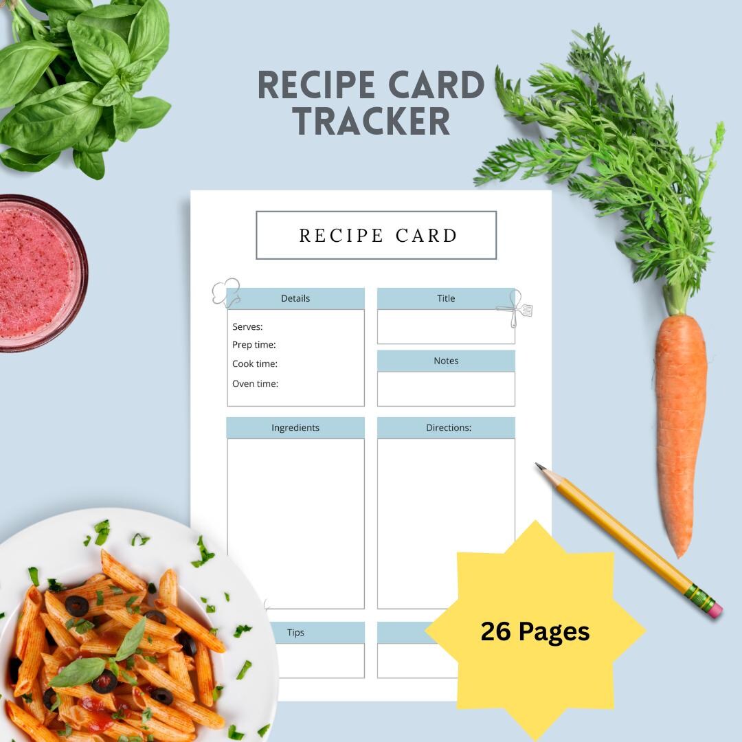 26 Pack Recipe Card Tracker Bundle - Etsy