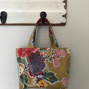 Beth Small Tan Mum Oilcloth Market Tote Bag