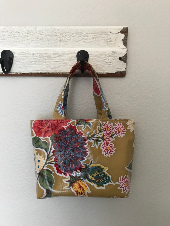 Small oilcloth tote bags hotsell