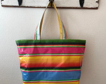 Beth's Large Serape Oilcloth Market Tote Bag