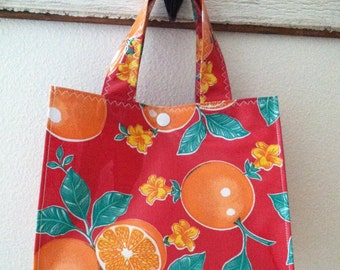 Beth's Red Oranges Oilcloth Lunch Box