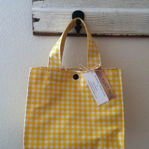 Beth's Gingham Oilcloth Lunch Box Tote Bag available in multiple colors