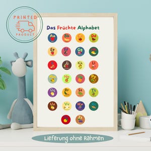 Poster didattico sull'alfabeto della frutta