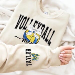Mãe de vôlei personalizada com manga PNG, Frente de vôlei e manga PNG da mãe, Mãe de vôlei, Dia de jogo de vôlei, Melhor presente para a mãe