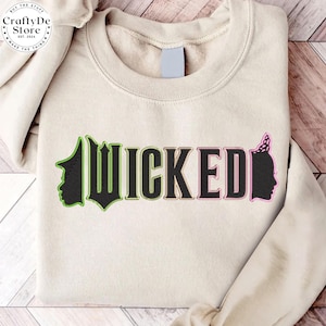 Het muzikale borduurontwerp, machineborduurbestanden, Elphaba Glinda Defy Defy Gravity, Wizard of Oz-film, digitale bestanden