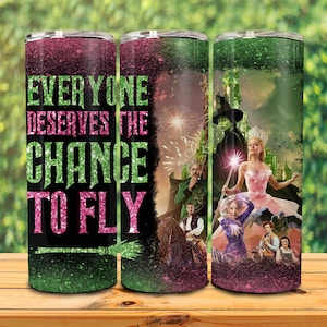 The Musical 2024 20oz skinny Tumbler Wrap Png, Broadway Stickers, Perfectly Wicked, Halloween Quote, Defying Gravity, Koffie Tumbler Wrap