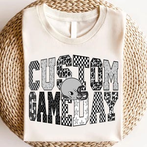 CUSTOM Football Game Day Png, Retro School custom Mascot png, Spirit Team, Preppy Mascot PNG, Retro Checkered Sport Spirit, Leopard Print