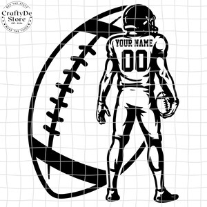 Custom Name And Number Football Players Svg Png, Player PNG Graphic, Game Day Svg, American Football Svg, Football Team Svg, Football Season