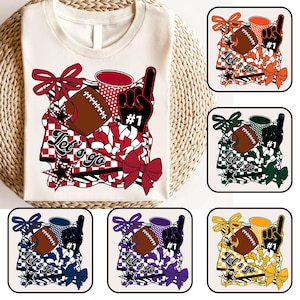 CUSTOM Let&#39;s Go Football Cheer Png, Checkered Game Day Png, Football Team Design, Football Season , School Spirit, Mascot Team Name Png