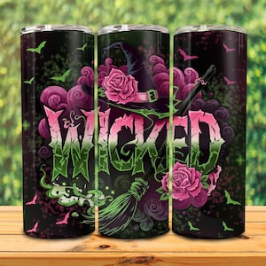 The Musical 2024 20oz skinny Tumbler Wrap Png, Broadway Stickers, Perfectly Wicked, Halloween Quote, Defying Gravity, Koffie Tumbler Wrap