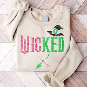 De musical 2024 PNG-bundel, glitterlettertype, Broadway-stickers, Perfectly Wicked, Halloween-citaat, zwaartekracht tarten