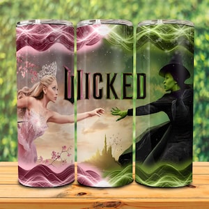 The Musical 2024 20oz skinny Tumbler Wrap Png, Broadway Stickers, Perfectly Wicked, Halloween Quote, Defying Gravity, Koffie Tumbler Wrap
