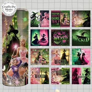 The Musical 2024 20oz Skinny Tumbler Wrap Png, Adesivi Broadway, Perfectly Wicked, Citazione di Halloween, Sfida alla gravità, Tumbler da caffè