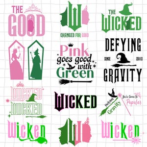 Wicked Movie Svg Png Bundle, Eu Fui Wicked Change For Good Svg, Wicked Vintage Emblem Svg Png, Download Digital