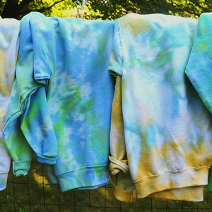 Green and blue tie dye hoodie clearance