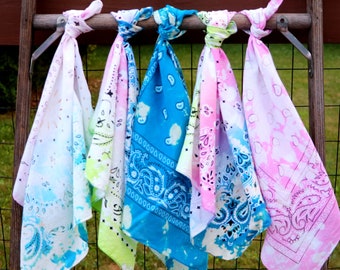 Pastel Bandana Face Mask, Pink & Blue Boho Chic Facemask Bandana, Festival Hair wrap scarf