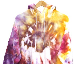 Colorful Tie Dye Hoodie, Watercolor Tie Dye Sweatshirt, Tie Dye Loungewear, Oversized Hoodie, Comfy Fleece Hoodie, Hipster Sweatshirt, XL