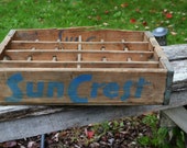 Vintage Sun Crest Advertising Prop Wooden Metal Crate
