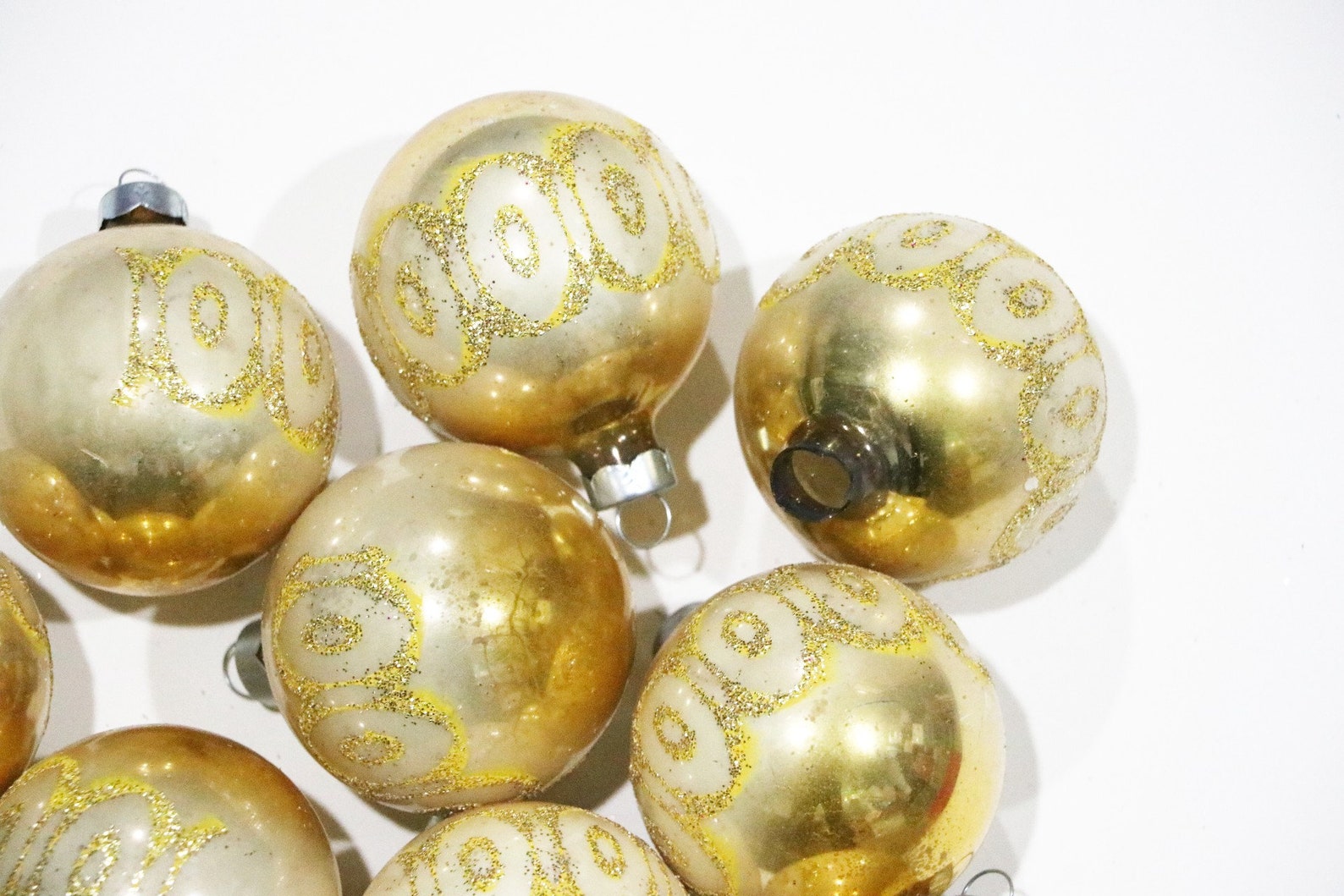 Vintage American Made Christmas Ornaments USA Glitter Etsy