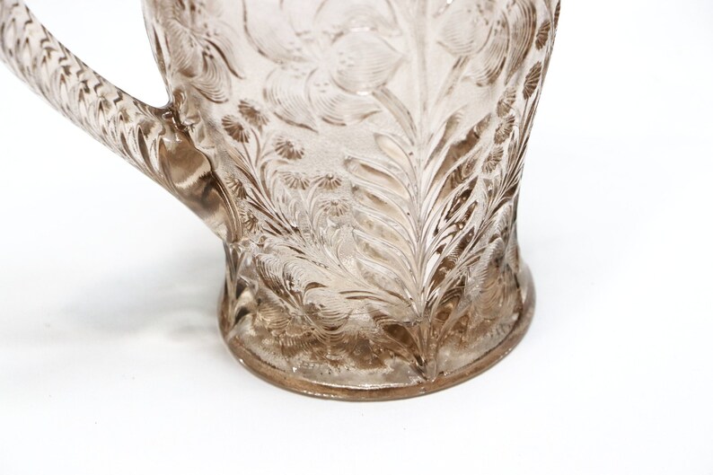 Vintage Purple Cut Glass Decorative Pitcher Embossed Cut Etsy