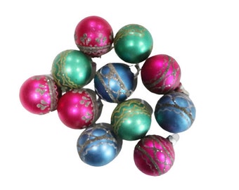 Shiny Brite Ornaments, Vintage Christmas Ornaments, Ornate Glitter Ornaments