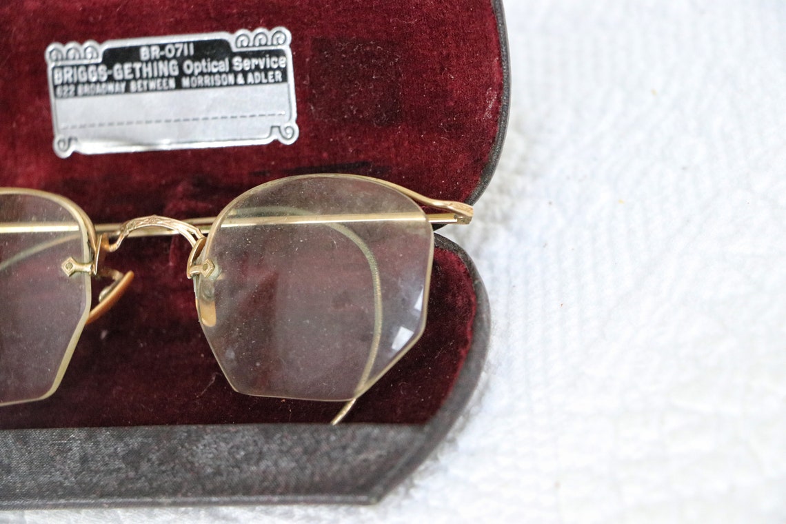 Vintage 1950s BriggsGething Eyeglasses Etched Reading Etsy