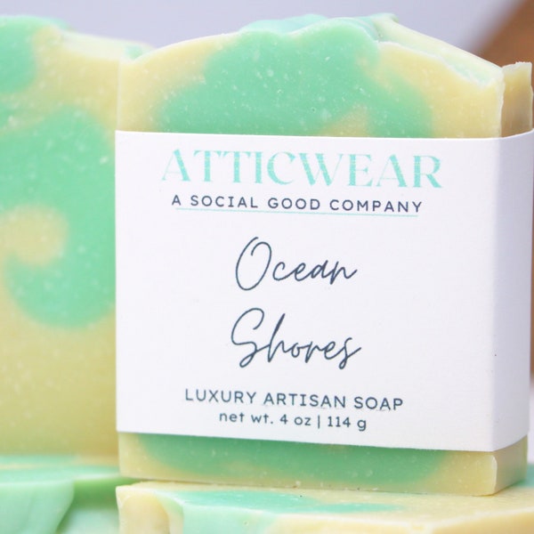 Ocean Shores Soap, Tropical Scented Soap, Ocean Soap, Beach Soap, Cold Process Soap, Textured Artisan Soap, Bath & Body Gift, Self Care