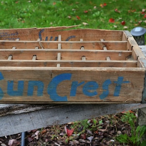 Vintage Sun Crest  Advertising Prop Wooden Metal Crate