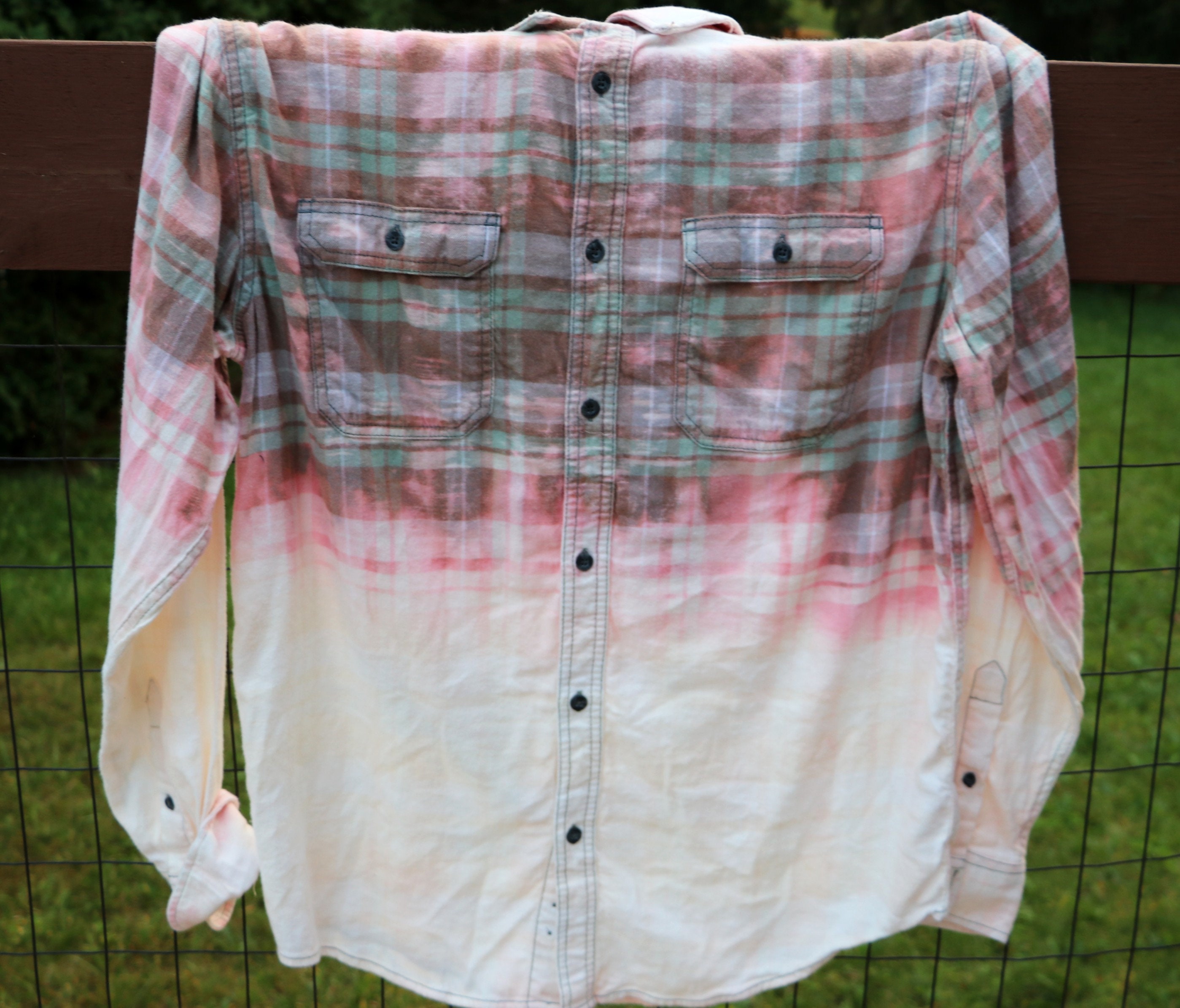 Pink & Aqua Flannel Shirt Christmas Gift Super Soft Flannel | Etsy