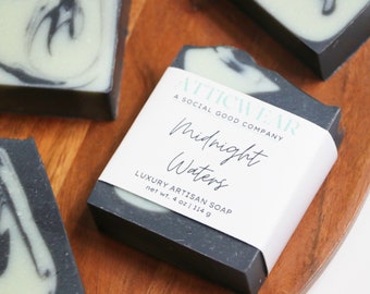 Midnight Waters Soap Bar, Tropical Scented Soap, Summer Ocean Soap, Cold Process Soap, Textured Artisan Soap, Bath & Body Gift, Self Care