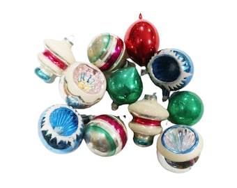 Shiny Brite Ornaments, Vintage Christmas Ornaments, Glitter Ornaments, Retro Ornaments, Austrian Christmas Ornaments, West Germany Ornaments